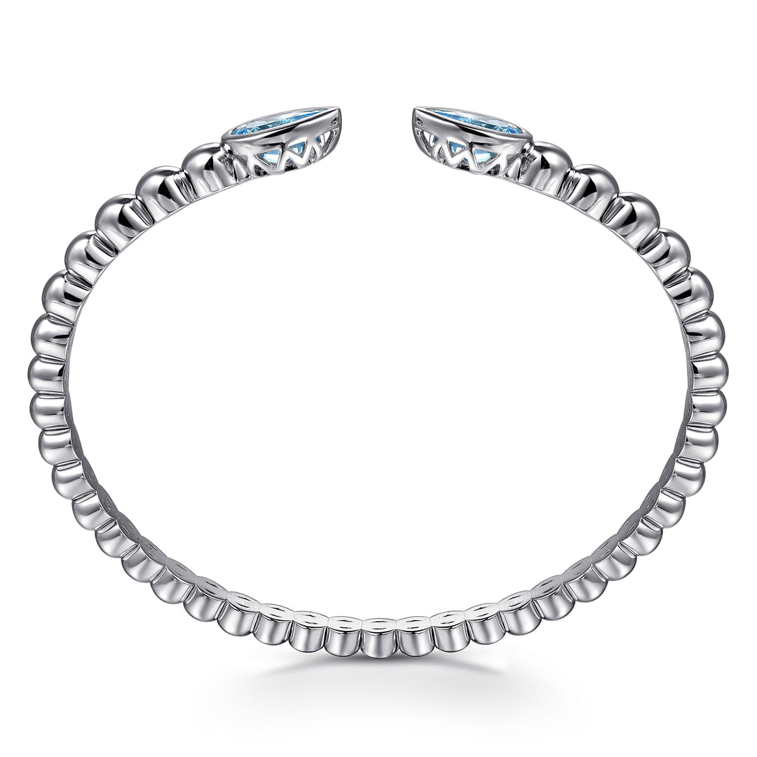 Gabriel & Co. Silver Bangle Bracelet With Blue Topazes