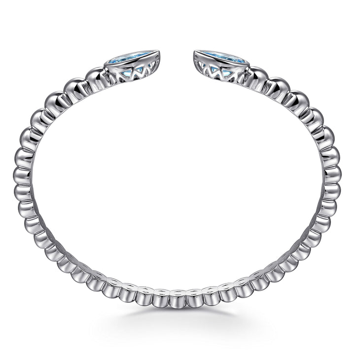 Gabriel & Co. Silver Bangle Bracelet With Blue Topazes