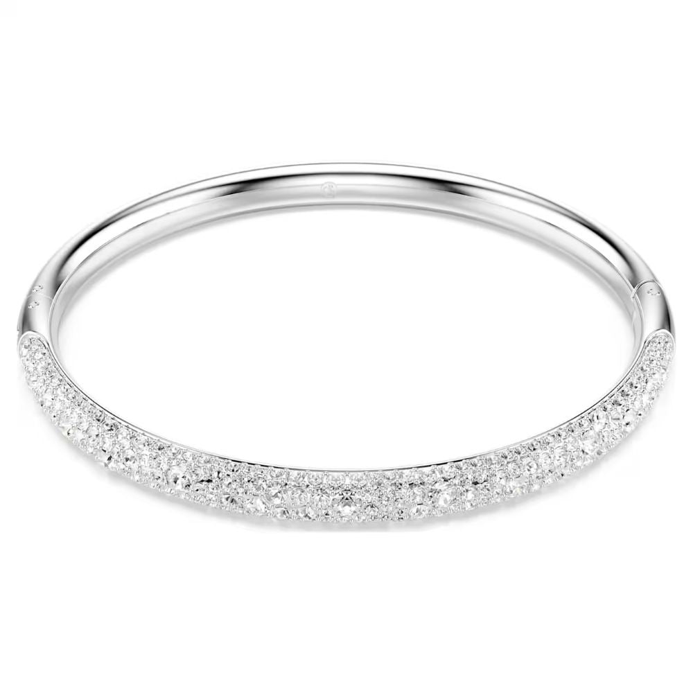 Swarovski Sublima Rhodium Plated Bangle With Clear Crystals