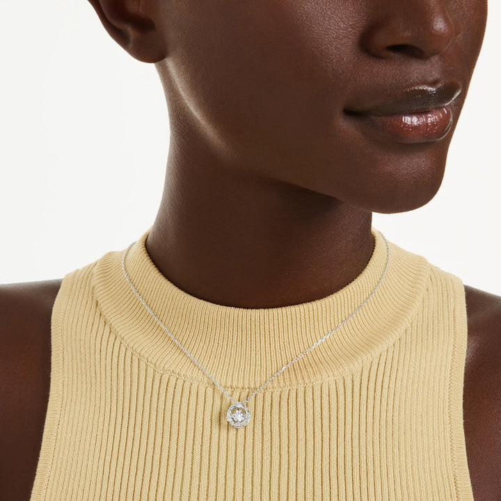 Swarovski Constella Rhodium Plated Necklace With Clear Cubic Zirconia 5738247