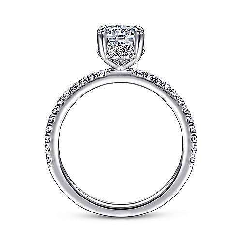 Women's 14K White Gold Hidden Halo 0.27 CTW Diamond Semi-Mount Engagment Ring