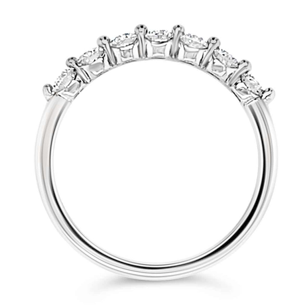 14K White Gold Women's 0.52 CT Total Weight Diamond Band