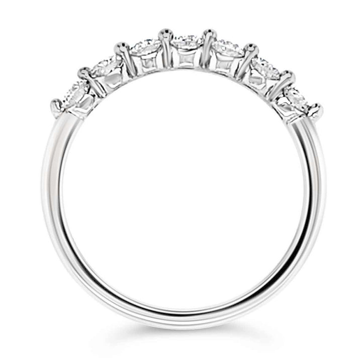 14K White Gold Women's 0.52 CT Total Weight Diamond Band