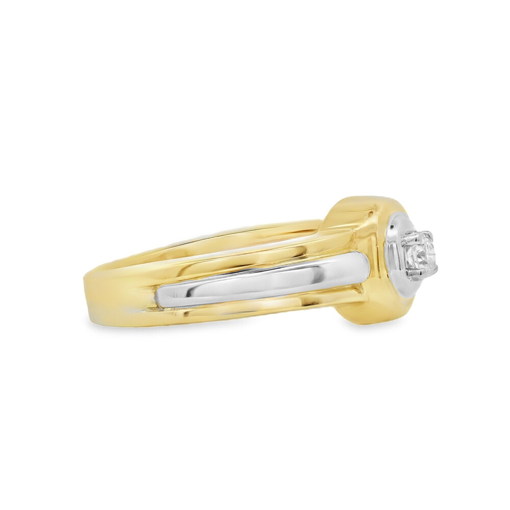 Estate - 14 Karat Yellow And White Gold 0.07 CTW Diamond Ring, Size 5.5