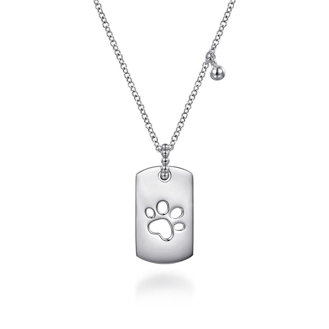 Sterling Silver Gabriel & Co. Dog Tag Necklace