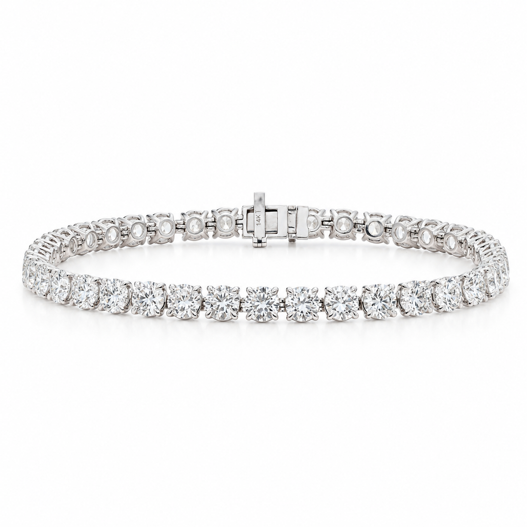 14K White Gold 10.34 CTW Lab Grown Diamond 7" Tennis Bracelet