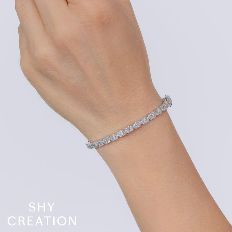 14K White Gold Shy Creation 0.93 CTW Diamond Bracelet