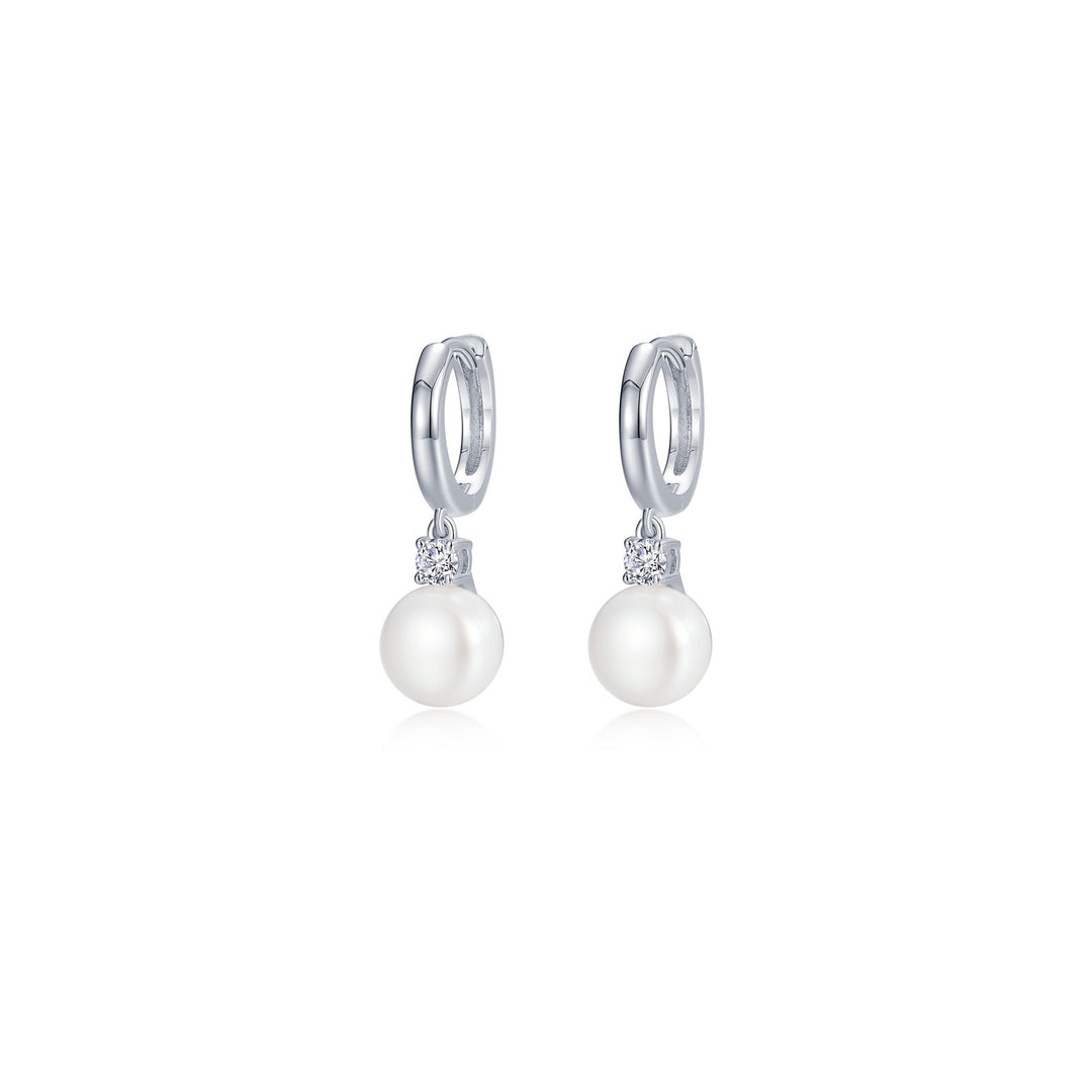 Lafonn Sterling Silver Fresh Water Cultured Pearl And Cubic Zirconia Drop Earrings