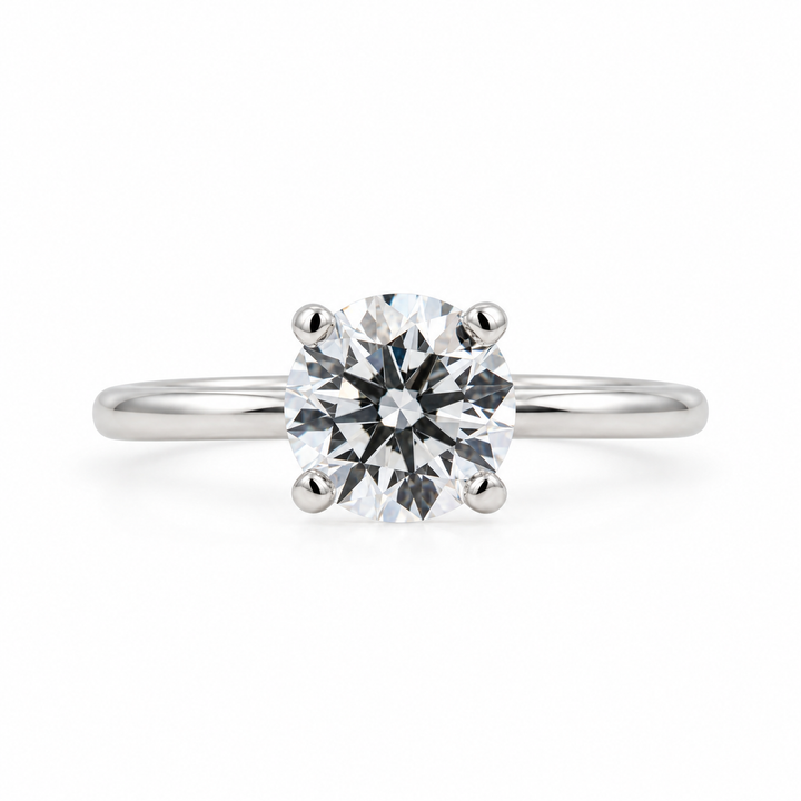 Women's 14K White Gold Solitaire 1.53 CTW LAB Diamond Engagement Ring