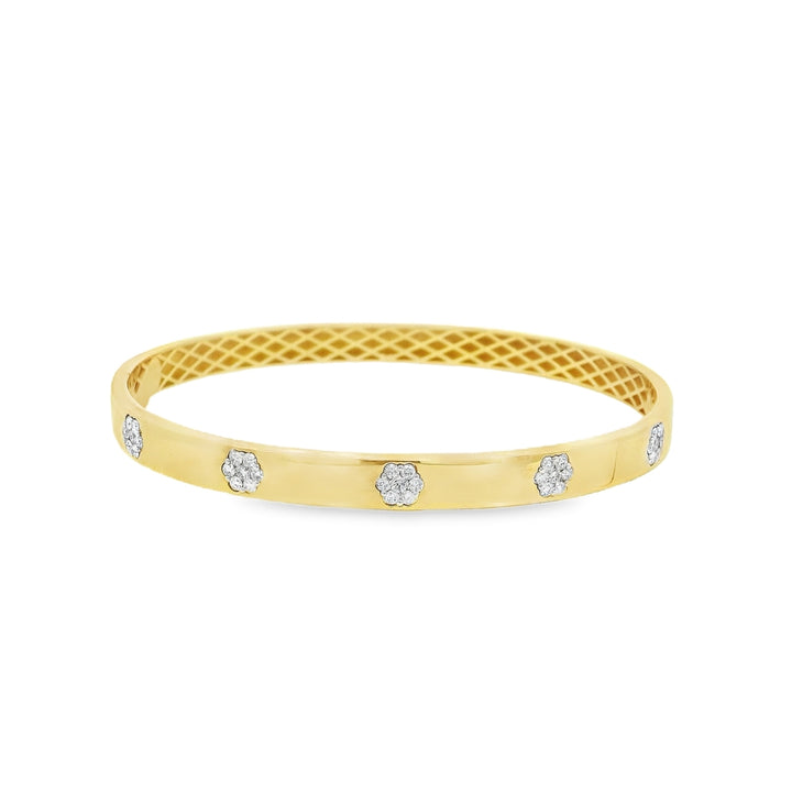 18K Yellow And White Gold 0.46 CTW Diamond Bangle Bracelet
