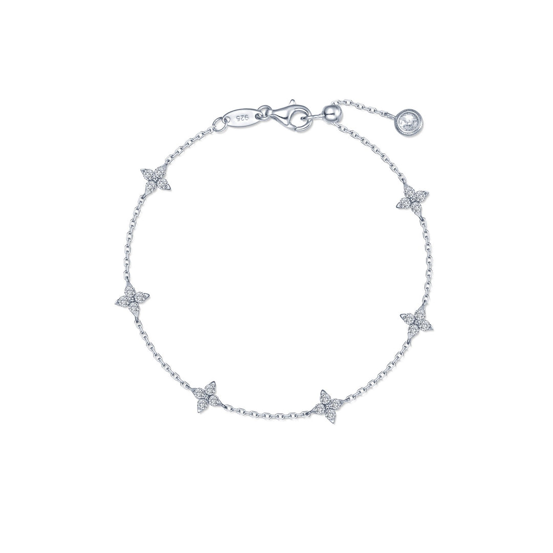 Sterling Silver Cubic Zirconia Heart Bracelet
