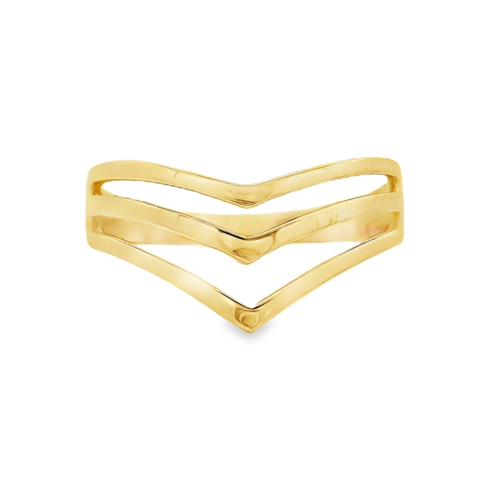 Women's 10K Yellow Gold Polished Multi-Row Ring