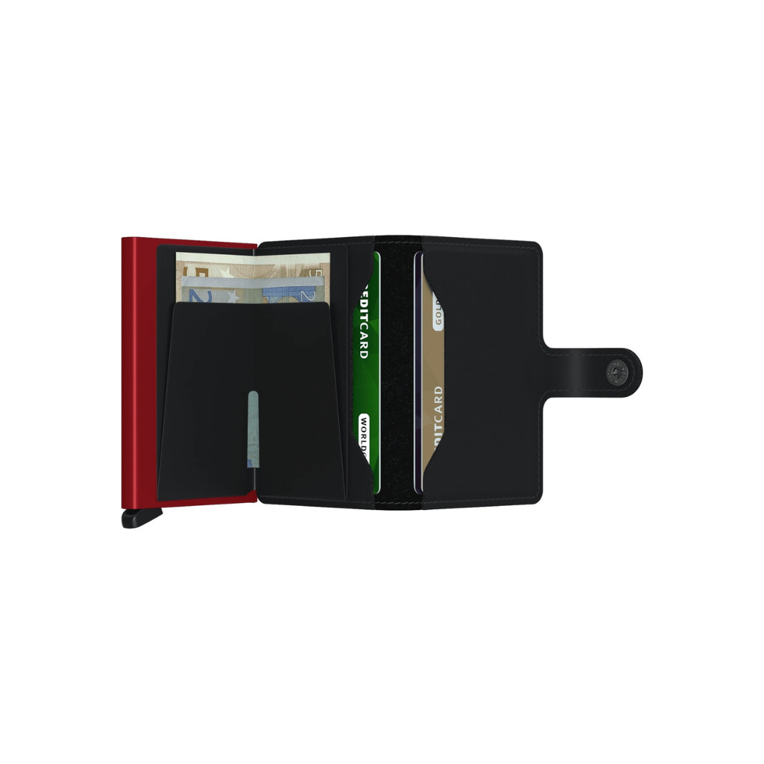 Secrid Matte Black And Red Miniwallet
