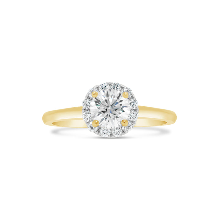 Women's 18K Two-tone Gold Halo 0.19 CTW Diamond Semi-Mount Engagment Ring
