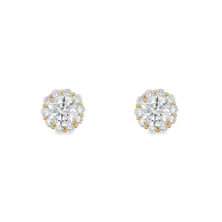 18K Yellow Gold 2.82 CTW Diamond Stud Earrings