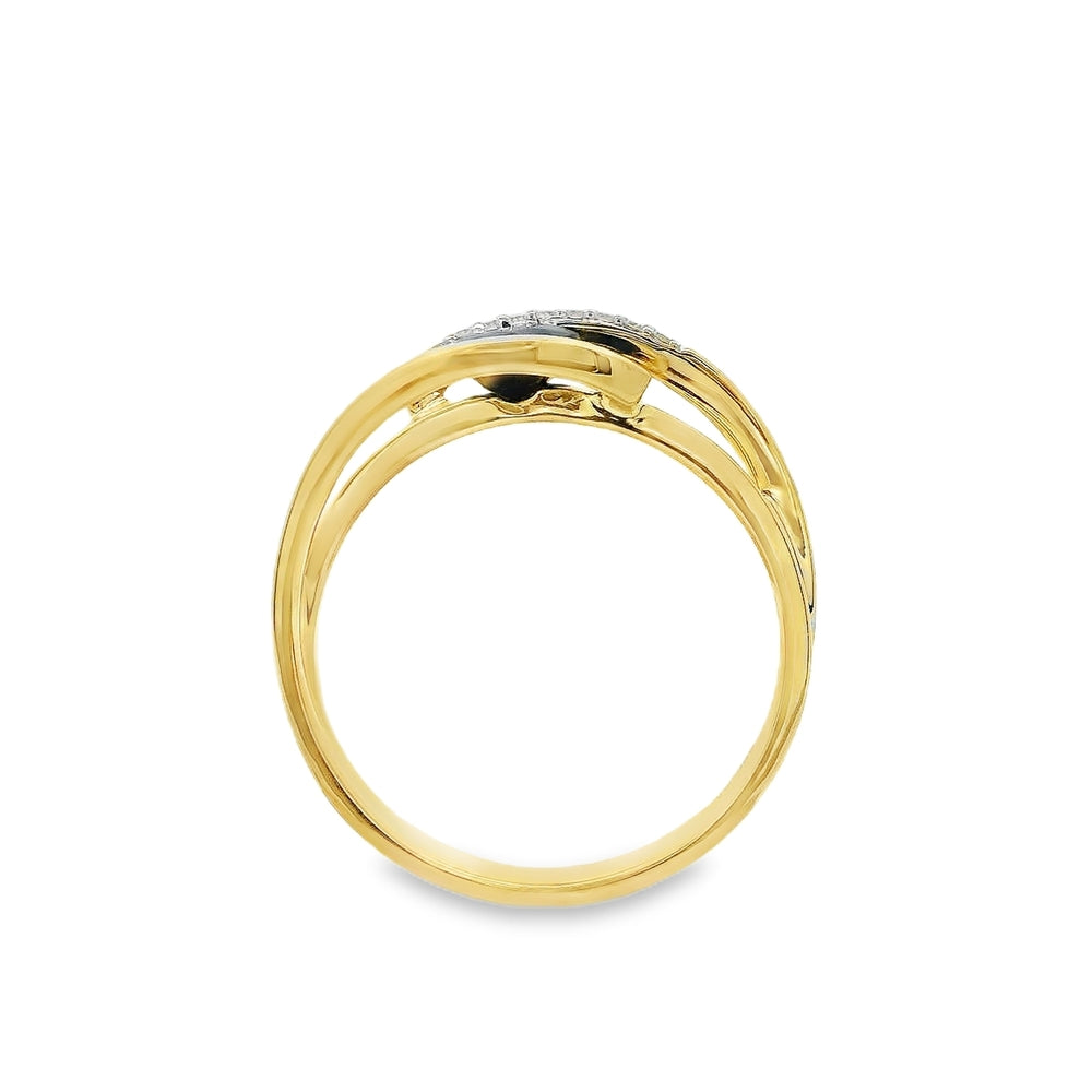 14K Yellow And White Gold 0.70 CTW Sapphire And 0.05 CTW Diamond Ring