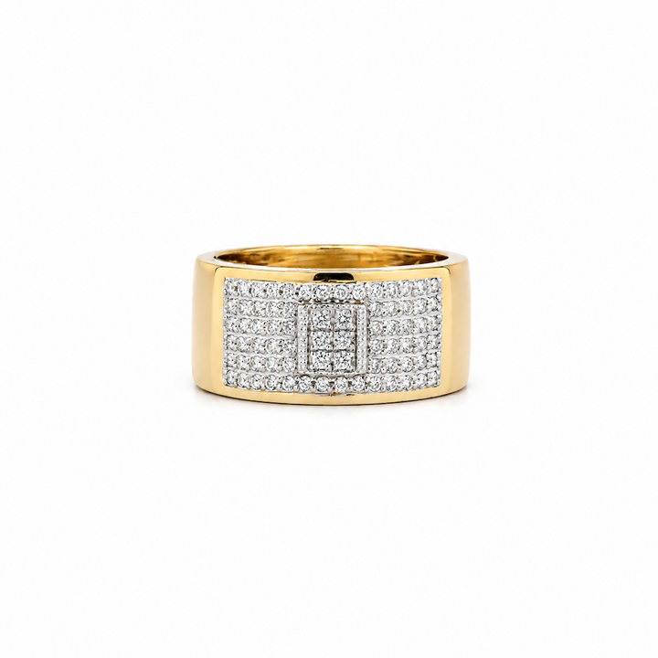14K Yellow And White Gold 0.44 CTW Diamond Wide Women's Ring