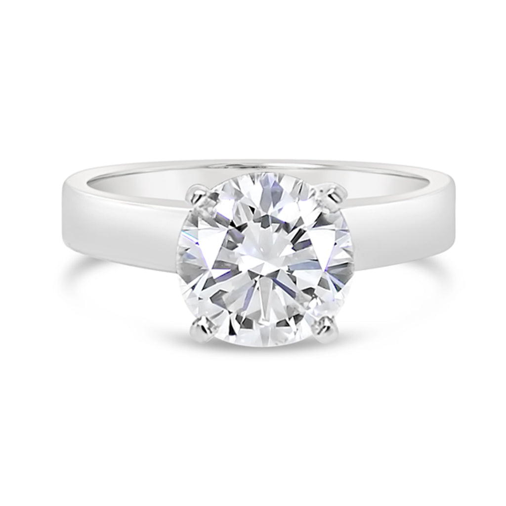 Platinum Solitaire Semi-Mount Engagement Ring With Square Shank (420-00064)