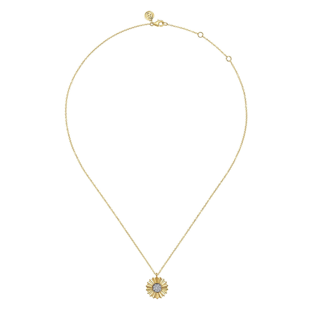 14K Yellow & White Gold  Gabriel & Co. 0.10 CTW Diamond Pendant With Chain