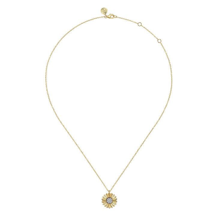14K Yellow & White Gold  Gabriel & Co. 0.10 CTW Diamond Pendant With Chain