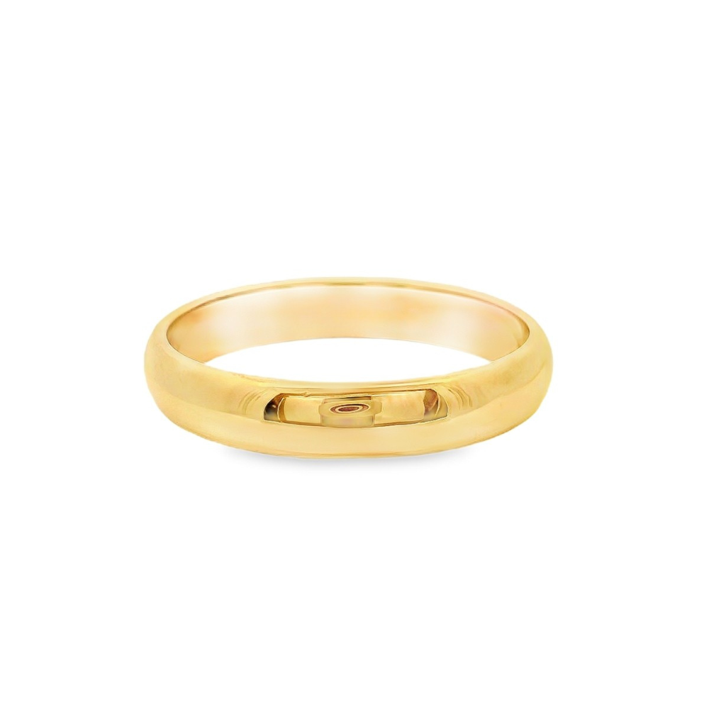Estate - 18 Karat Yellow Gold Polished 4.26mm Wide Wedding Band, Size 12