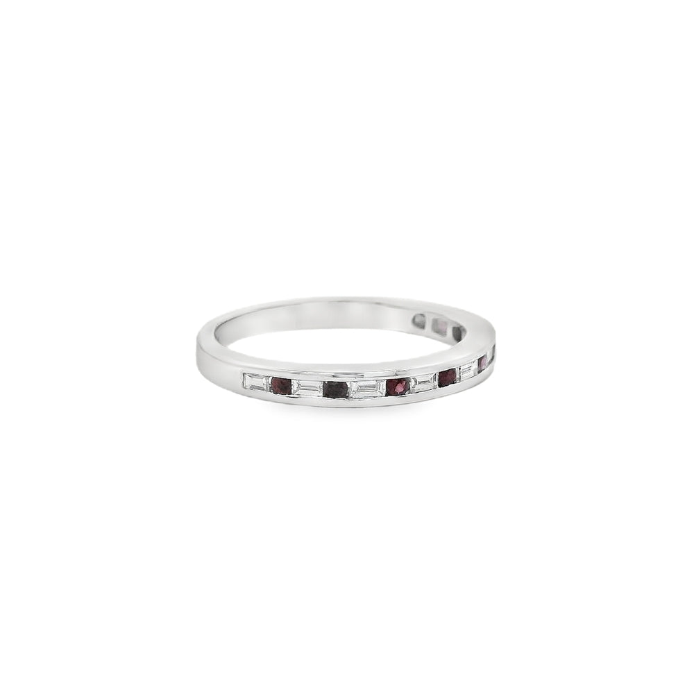 18K White Gold 0.12 CTW Ruby And 0.19 CTW Diamond Ring