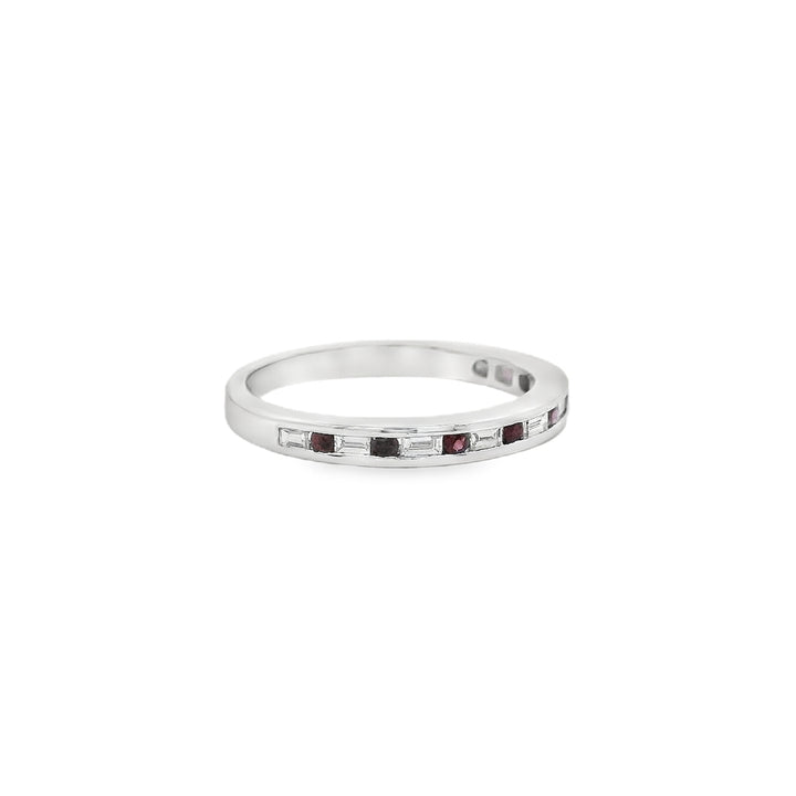 18K White Gold 0.12 CTW Ruby And 0.19 CTW Diamond Ring