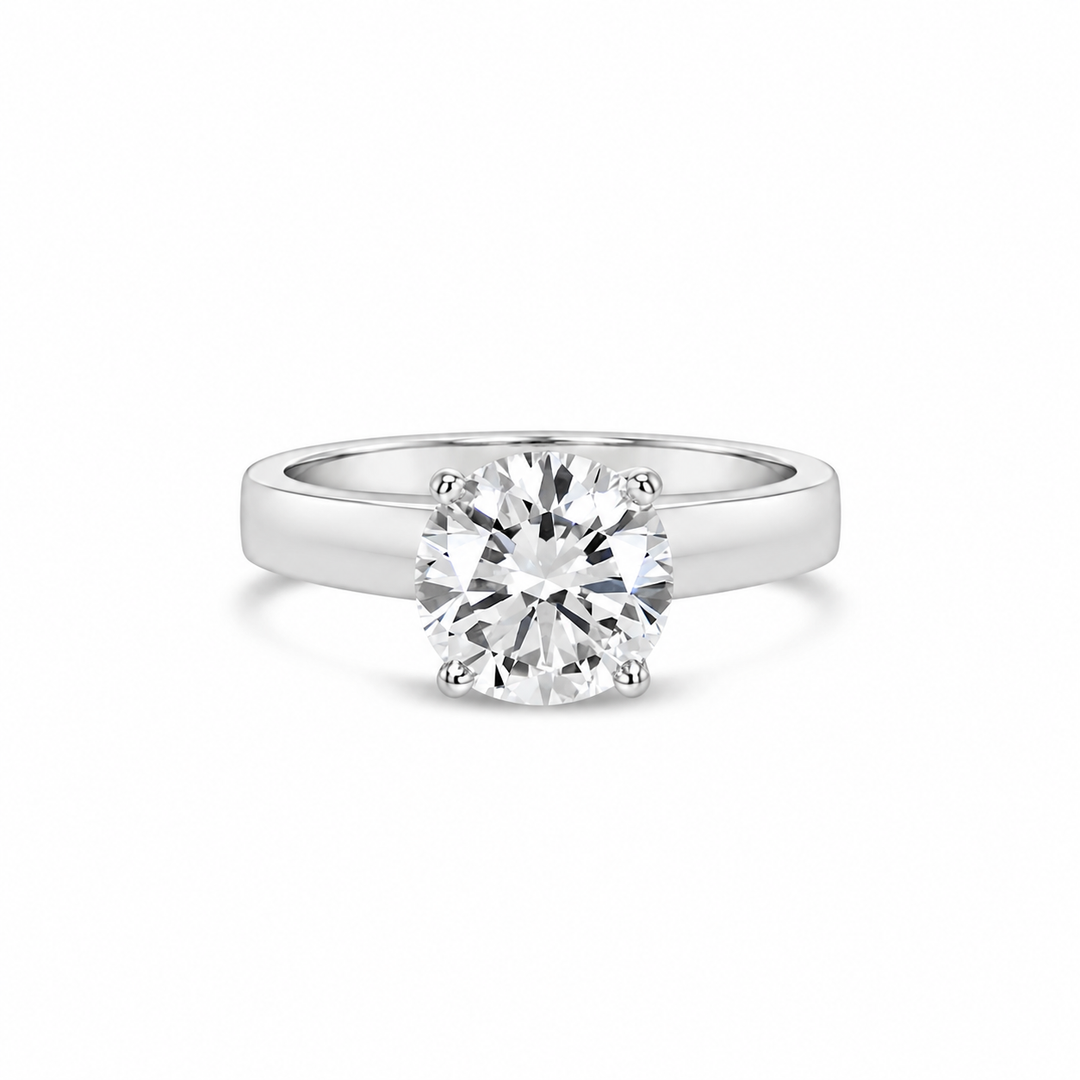 Platinum Solitaire Semi-Mount Engagement Ring With Square Shank (420-00064)