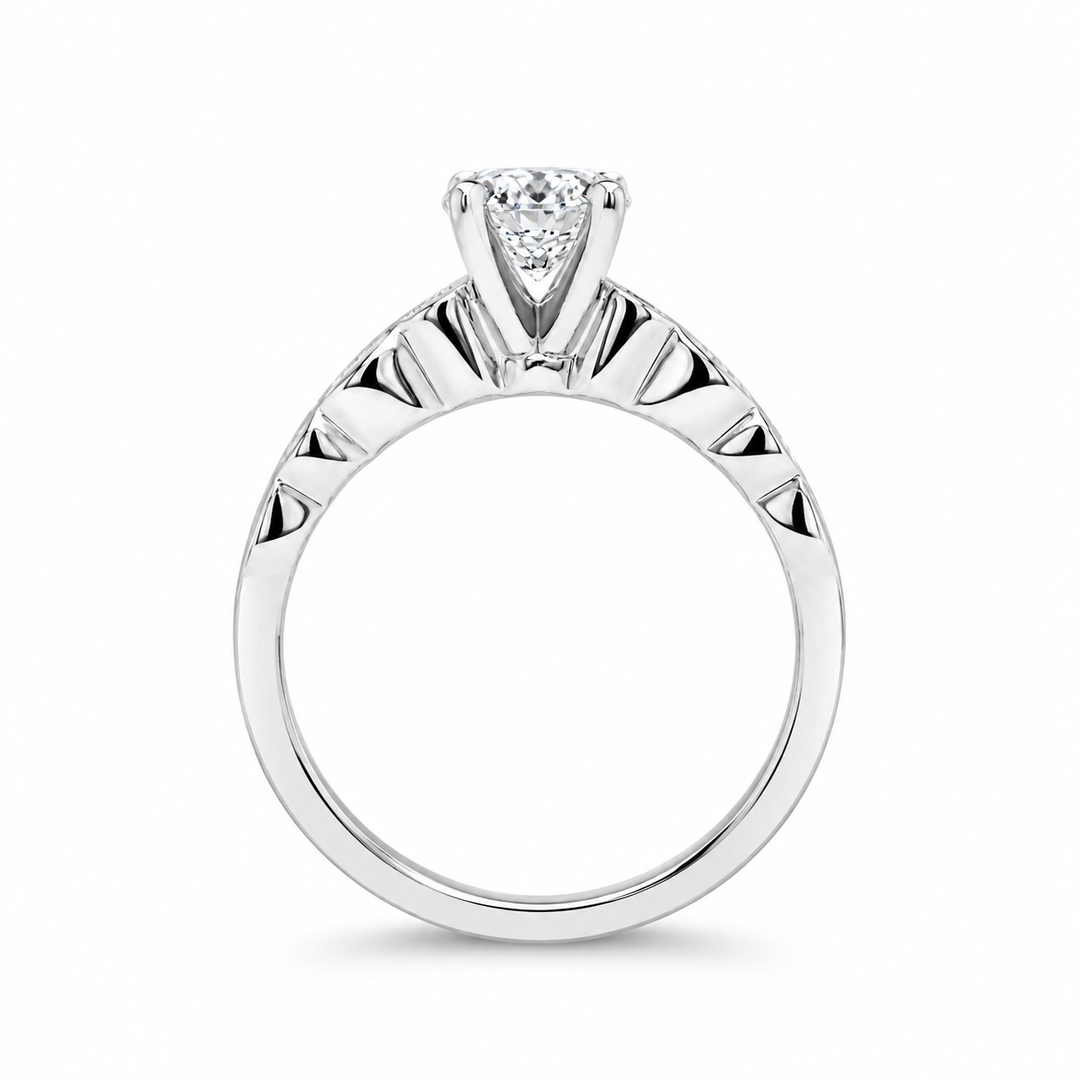 Women's 18K White Gold Classic 0.39 CTW Diamond Semi-Mount Engagment Ring