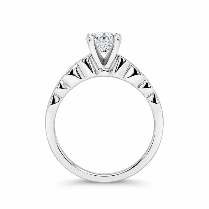 Women's 18K White Gold Classic 0.39 CTW Diamond Semi-Mount Engagment Ring