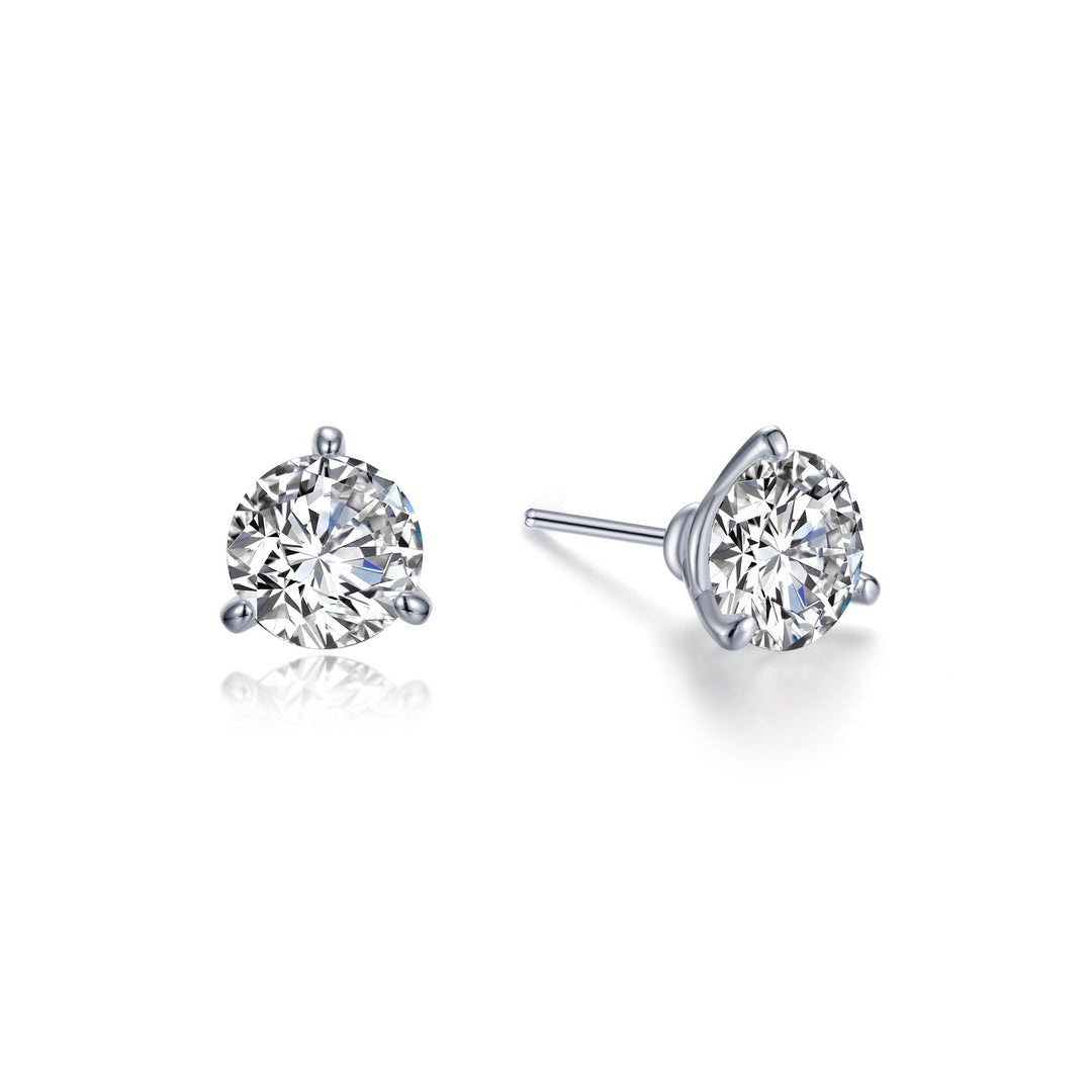 Lafonn Rhodium Plated Sterling Silver Cubic Zirconia Stud Earrings