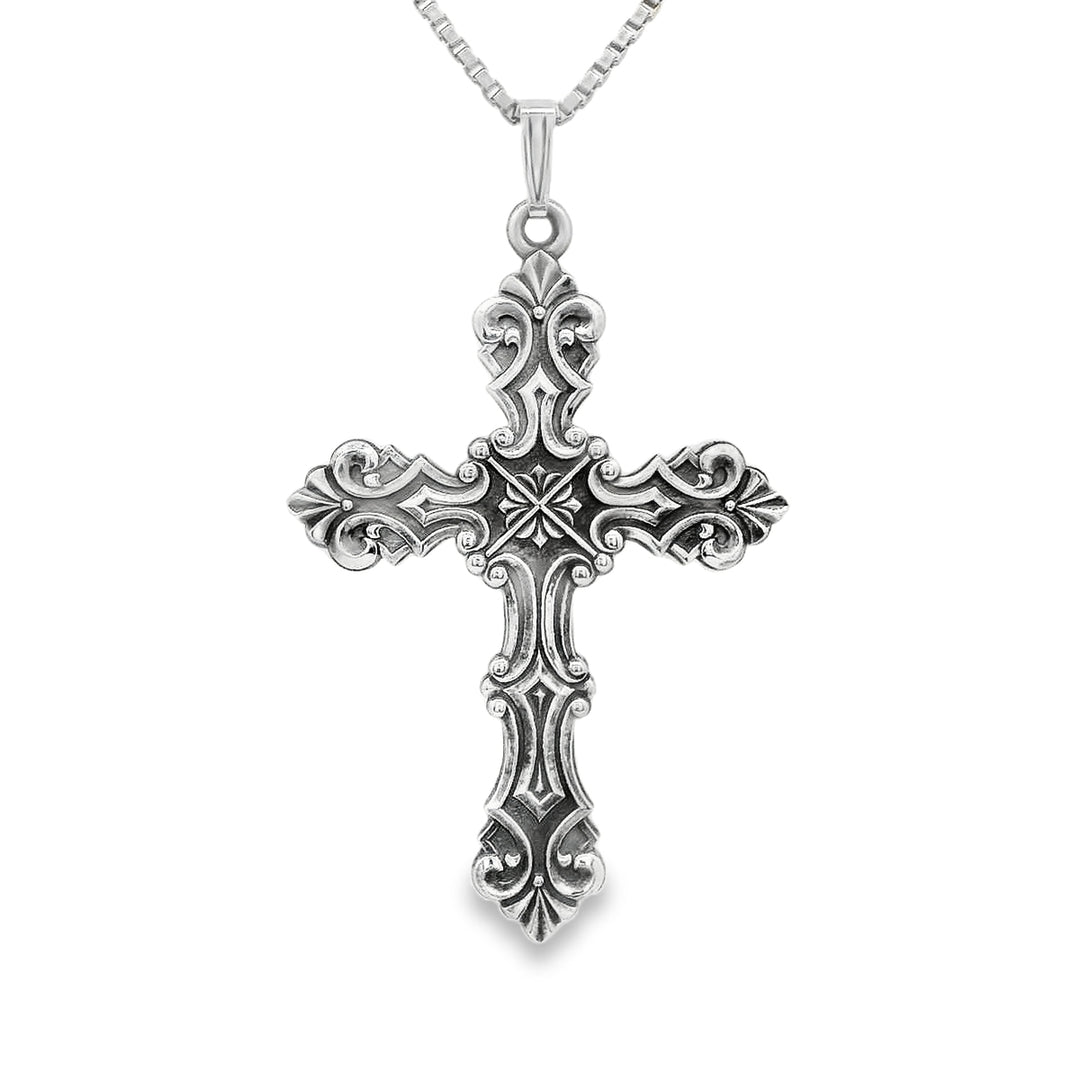Sterling Silver Antiqued Cross Pendant