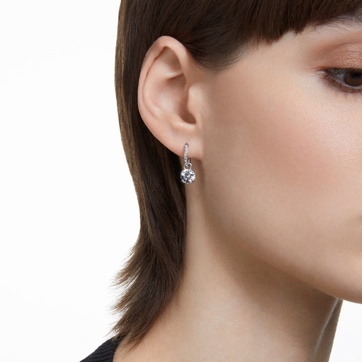 Swarovski Stilla Rhodium Plated Drop Earrings With Clear Zirconia's 5636717