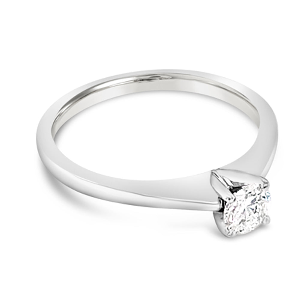Estate - 14K White Gold RBC Diamond Solitaire Ladies Ring