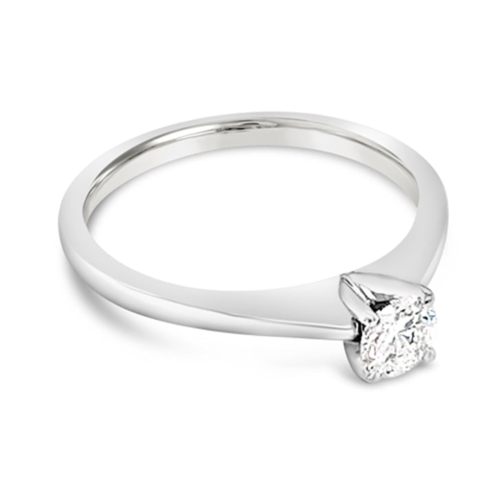 Estate - 14K White Gold RBC Diamond Solitaire Ladies Ring