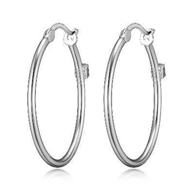 Elle Medium 30mm Silver Hoop Earrings