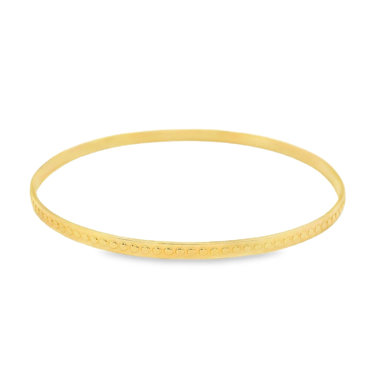 Estate - 10 Karat Yellow Gold 3.33mm Wide Patterned Slip Bangle