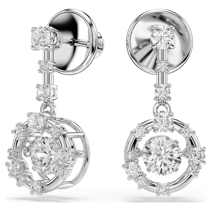 Swarovski Constella Rhodium Plated Drop Earrings With Clear Cubic Zirconia 5738194