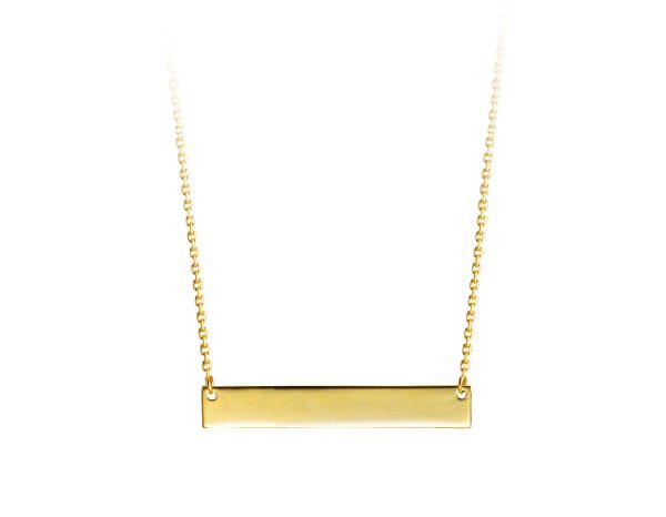 Women's 10K Yellow Gold Polished Bar Necklace