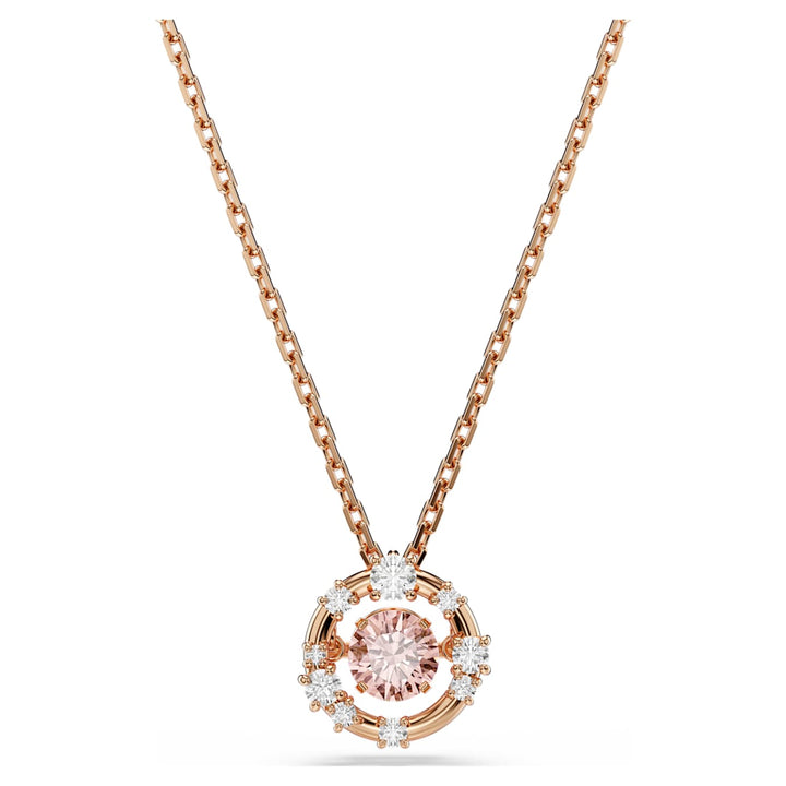 Swarovski Constella Rose Gold-Tone Plated Necklace With Pink Cubic Zirconia 5744244
