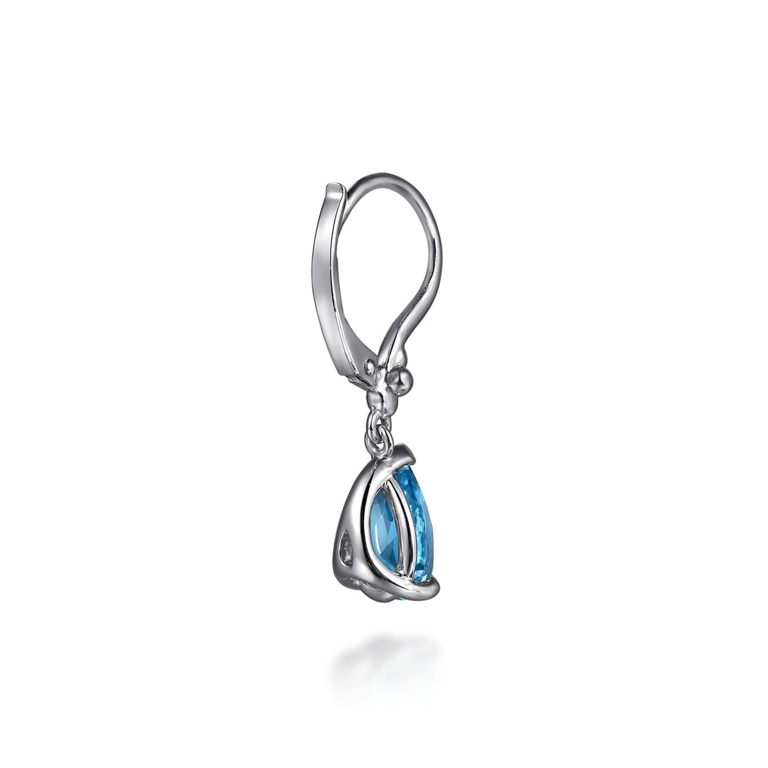 Sterling Silver Gabriel & Co. Drop Earrings With Blue Topaz