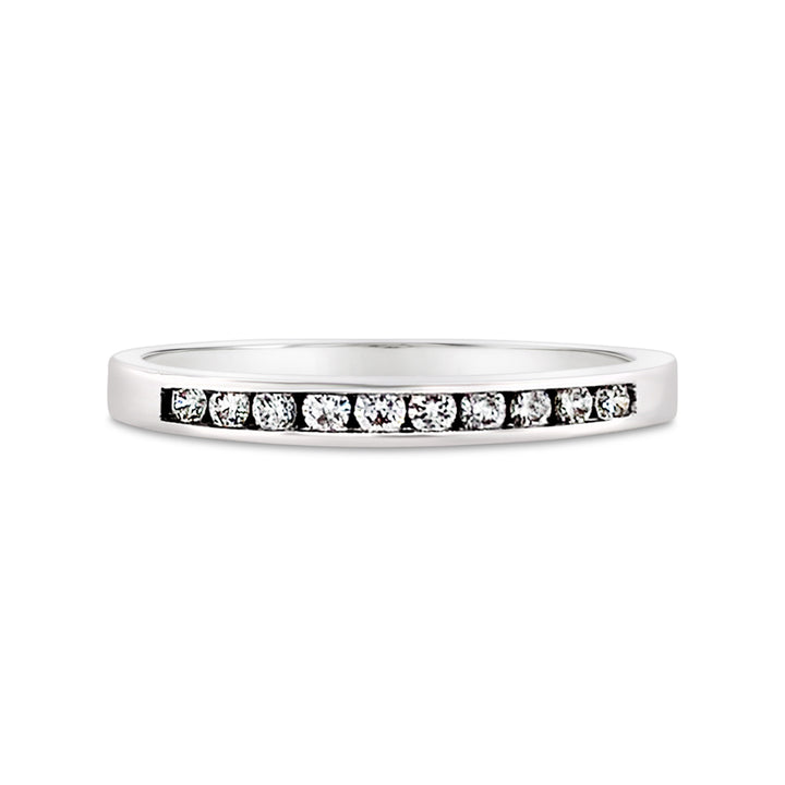 Women's 14K White Gold 0.15 CWT Channel Set Diamond Anniversary Ring