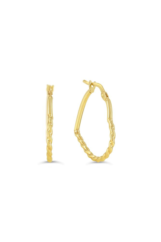 sempreORO Sterling Silver 14 Karat Gold Bonded Heart Hoop Earrings