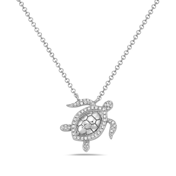 14K White Gold 0.14 CTW Diamond Necklace With 20" Chain