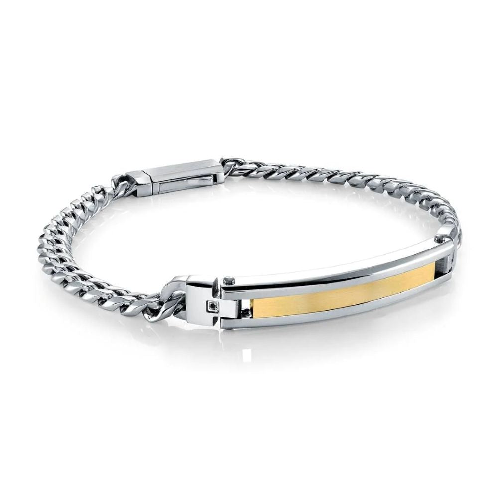Italgem Two-Tone Stainless Steel ID Bracelet