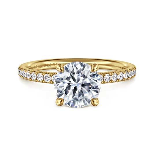 Women's 14K Yellow Gold Classic 0.20 CTW Diamond Semi-Mount Engagement Ring