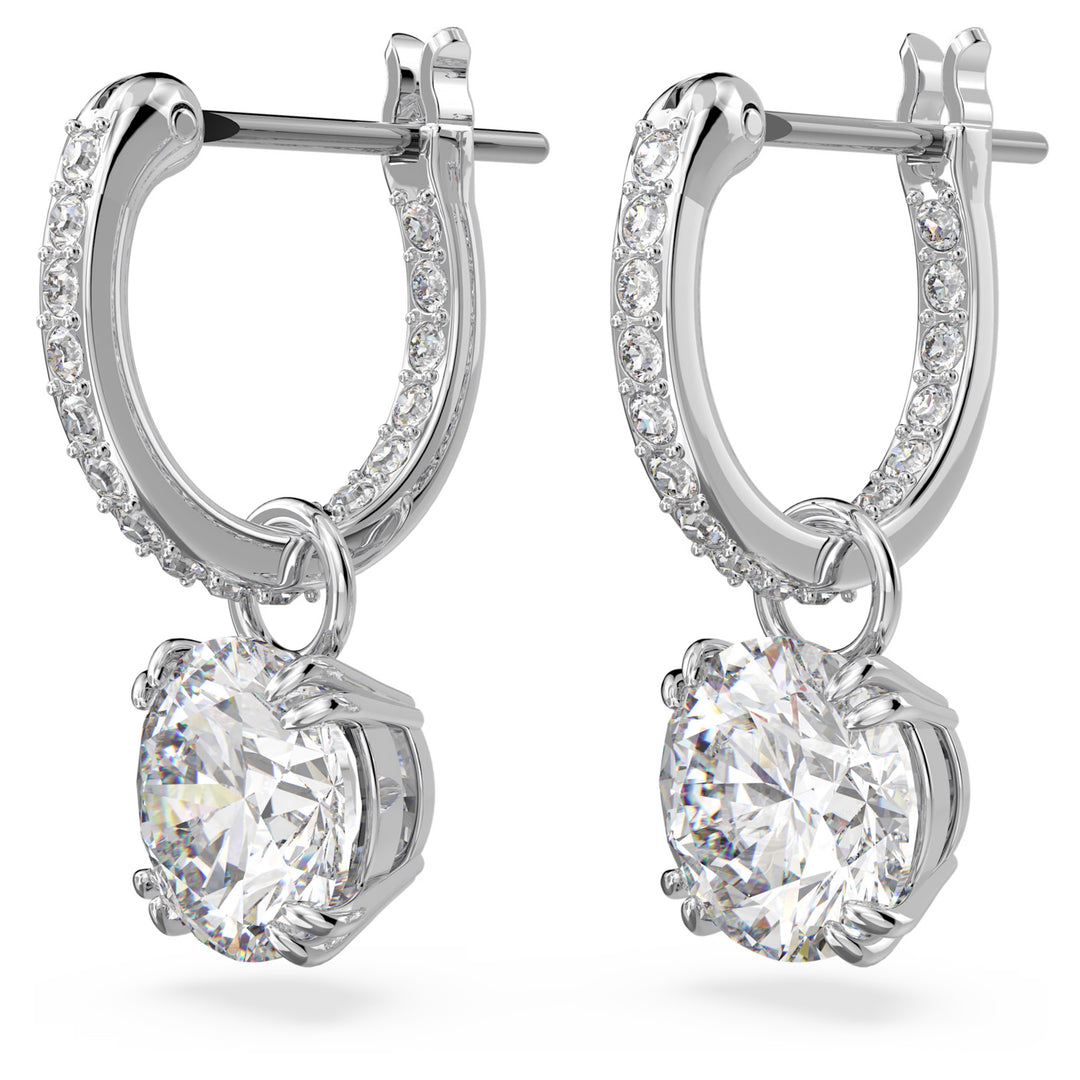 Swarovski Stilla Rhodium Plated Drop Earrings With Clear Zirconia's 5636717