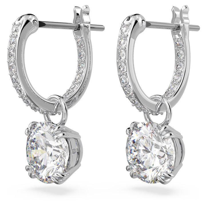 Swarovski Stilla Rhodium Plated Drop Earrings With Clear Zirconia's 5636717