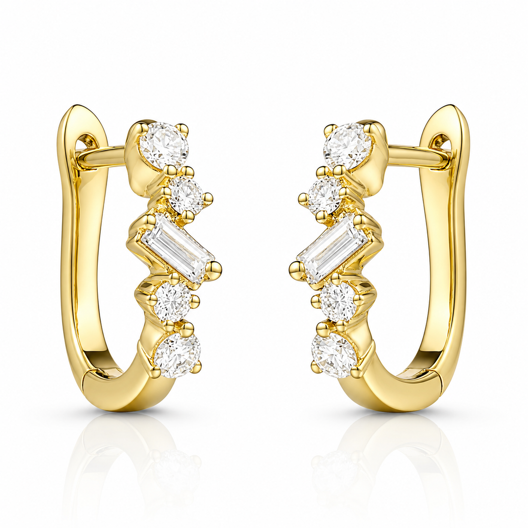18K Yellow Gold 0.23 CTW Diamond Huggie Earrings