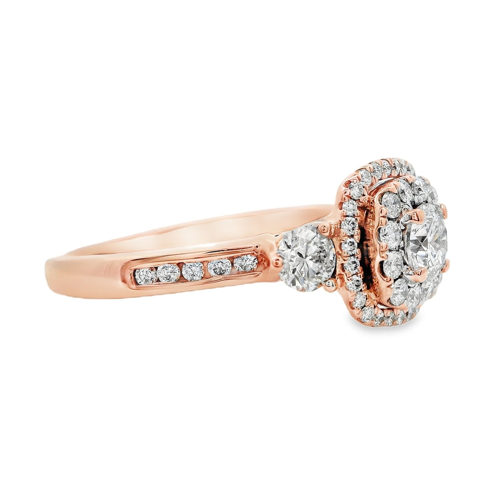 Estate - 14K Rose Gold 0.95 CTW Diamond Engagement Ring, Size 7